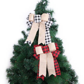 Χριστουγεννιάτικα Φιόγκοι Φιόγκος Treelargeoutdoor Topper Διακοσμητικό Κορδέλα Διακόσμηση Φεστιβάλ Υφασμα Μεγάλα Στεφάνια Δώρα Λινάτσα Διακόσμηση Πόρτας