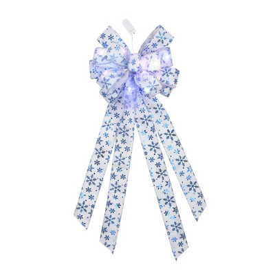 P82E Висящи светещи кърпи Коледни лъкове Висулка Домашен декор Коледно дърво Талисмани