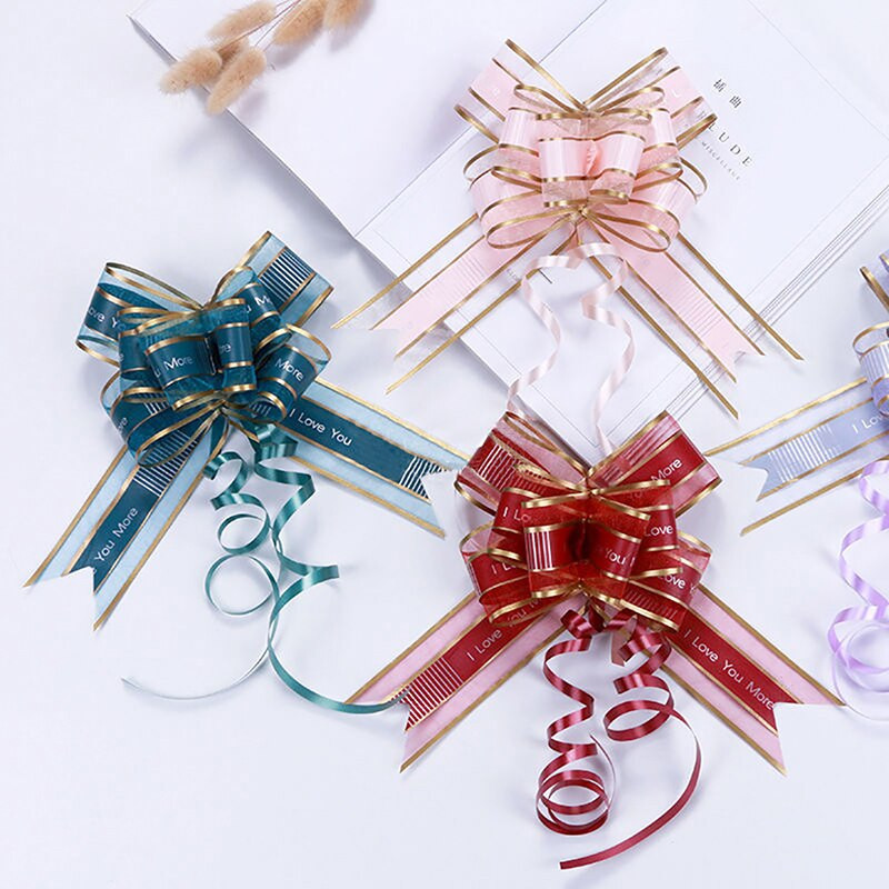 10 komada jednobojne vrpce za povlačenje, božićni darovi, pakiranje, cvjetna mašna, mašna, Natal Noel Navidad, mašne za rukotvorine, vjenčanje, dekoracija automobila