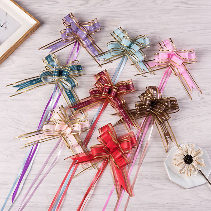 10 komada jednobojne vrpce za povlačenje, božićni darovi, pakiranje, cvjetna mašna, mašna, Natal Noel Navidad, mašne za rukotvorine, vjenčanje, dekoracija automobila