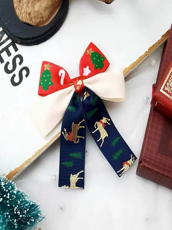 Χριστουγεννιάτικο Κόκκινο και Πράσινο Χρώμα Κλιπ μαλλιών με φιόγκο Διακόσμηση Πρωτοχρονιάς Φθινοπωρινό και Χειμώνα Συνάντηση Άνοιξη Ιαπωνικά και Κορεάτικα