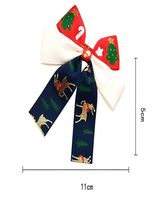 Božić Crvena i zelena kravata Mašna Štipaljka za kosu Novogodišnji ukrasi Jesen i zima Susret Proljeće Japanski i korejski