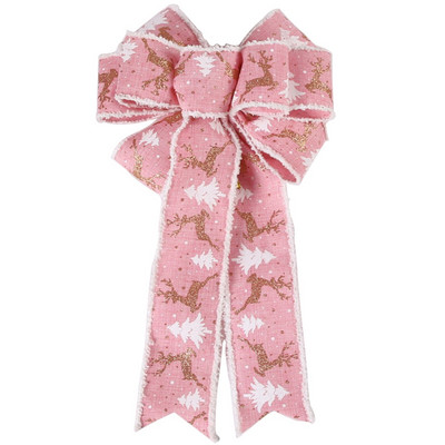 Kalėdinis 1 vnt. didelis juostelinis lankas, medžio viršūnė, sodyba, didelis lankas, skirtas atostogų namams papuošti Kalėdų pakabukas