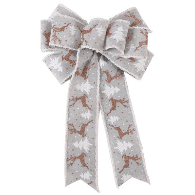 Kalėdinis 1 vnt. didelis juostelinis lankas, medžio viršūnė, sodyba, didelis lankas, skirtas atostogų namams papuošti Kalėdų pakabukas