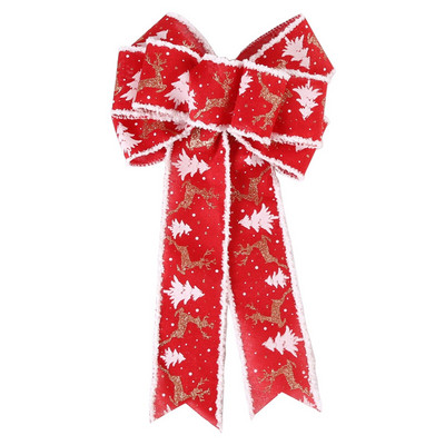 Kalėdinis 1 vnt. didelis juostelinis lankas, medžio viršūnė, sodyba, didelis lankas, skirtas atostogų namams papuošti Kalėdų pakabukas