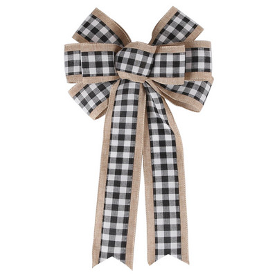 Kalėdinis 1 vnt. didelis juostelinis lankas, medžio viršūnė, sodyba, didelis lankas, skirtas atostogų namams papuošti Kalėdų pakabukas