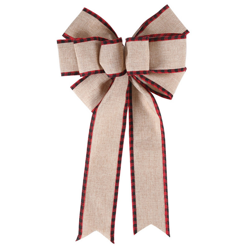 Kalėdinis 1 vnt. didelis juostelinis lankas, medžio viršūnė, sodyba, didelis lankas, skirtas atostogų namams papuošti Kalėdų pakabukas