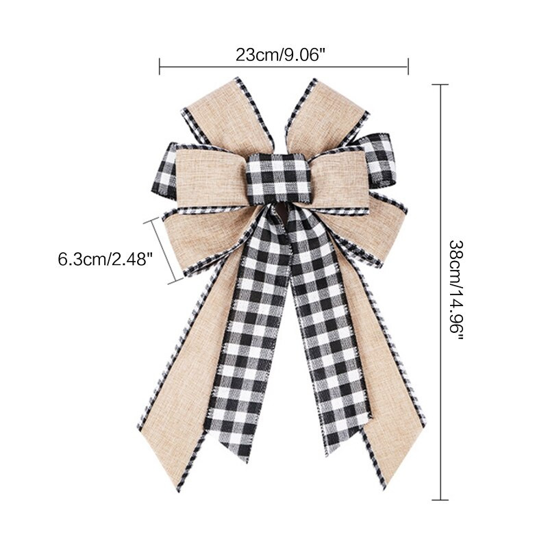 594C velika ukrasna mašna za božićno drvce 9" x 15" inča za vijenac za rukotvorine