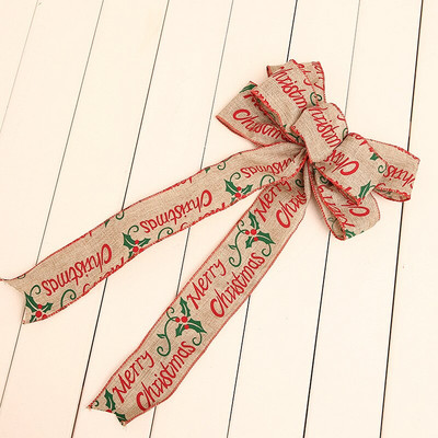 Božićna ručno rađena lanena mašna s privjeskom za božićno drvce, japansko-korejska verzija