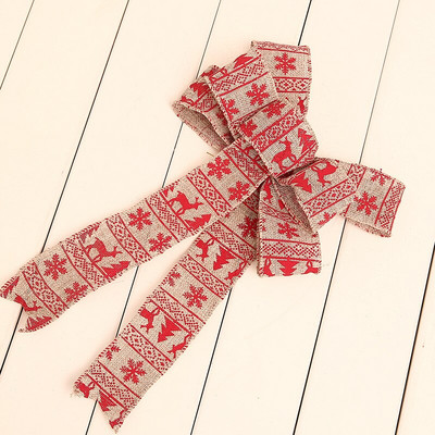 Božićna ručno rađena lanena mašna s privjeskom za božićno drvce, japansko-korejska verzija