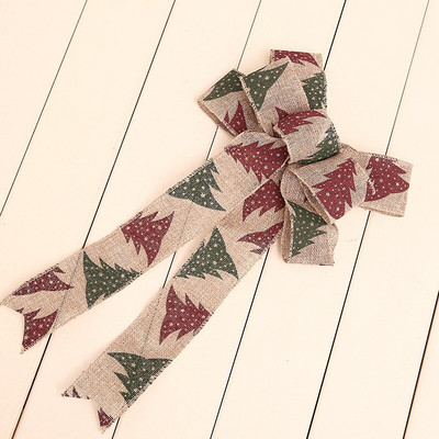 Božićna ručno rađena lanena mašna s privjeskom za božićno drvce, japansko-korejska verzija