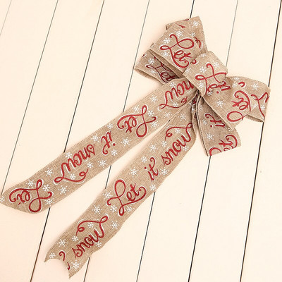 Božićna ručno rađena lanena mašna s privjeskom za božićno drvce, japansko-korejska verzija