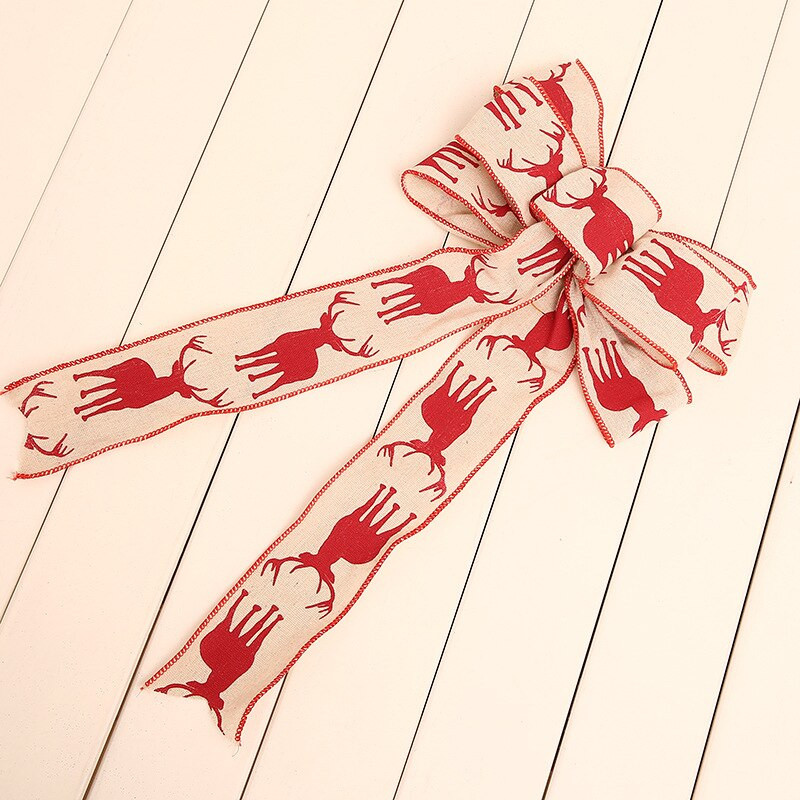 Božićna ručno rađena lanena mašna s privjeskom za božićno drvce, japansko-korejska verzija