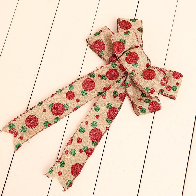 Božićna ručno rađena lanena mašna s privjeskom za božićno drvce, japansko-korejska verzija