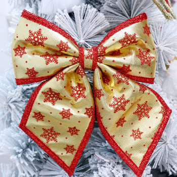3 ΤΕΜ Χριστουγεννιάτικα Φιόγκοι Χριστουγεννιάτικο Πασχαλινό Κρεμαστό Στολίδι Χρυσό Κόκκινο Χιονονιφάδα Φιόγκος Δώρο Δώρο για το πάρτι για το σπίτι για το νέο έτος 2022