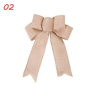 Pom de Crăciun mare roșu lenjerie carouri bowknot handmade cutie cadou ambalaj decorative mari funde pentru petrecere de Anul Nou Decor de nuntă