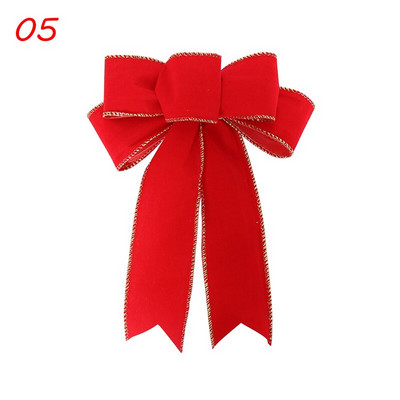 Pom de Crăciun mare roșu lenjerie carouri bowknot handmade cutie cadou ambalaj decorative mari funde pentru petrecere de Anul Nou Decor de nuntă