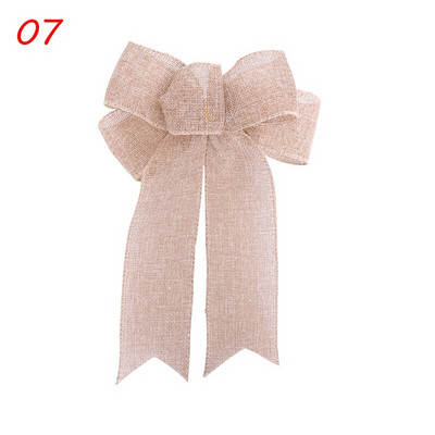Pom de Crăciun mare roșu lenjerie carouri bowknot handmade cutie cadou ambalaj decorative mari funde pentru petrecere de Anul Nou Decor de nuntă