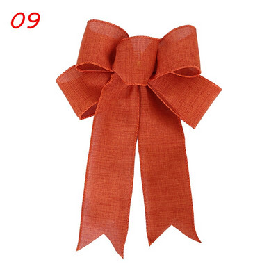 Pom de Crăciun mare roșu lenjerie carouri bowknot handmade cutie cadou ambalaj decorative mari funde pentru petrecere de Anul Nou Decor de nuntă