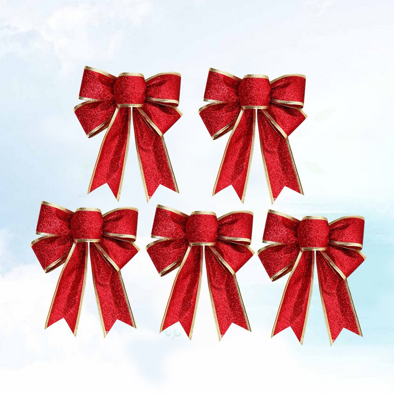 Božićne mašne Treebow Vrpca Crveni ukrasni ukrasi Vijenac čvor Poklon Vijenci od kostrijeti Cvijeće diy Veliki vijenci s mašnama na vrhu