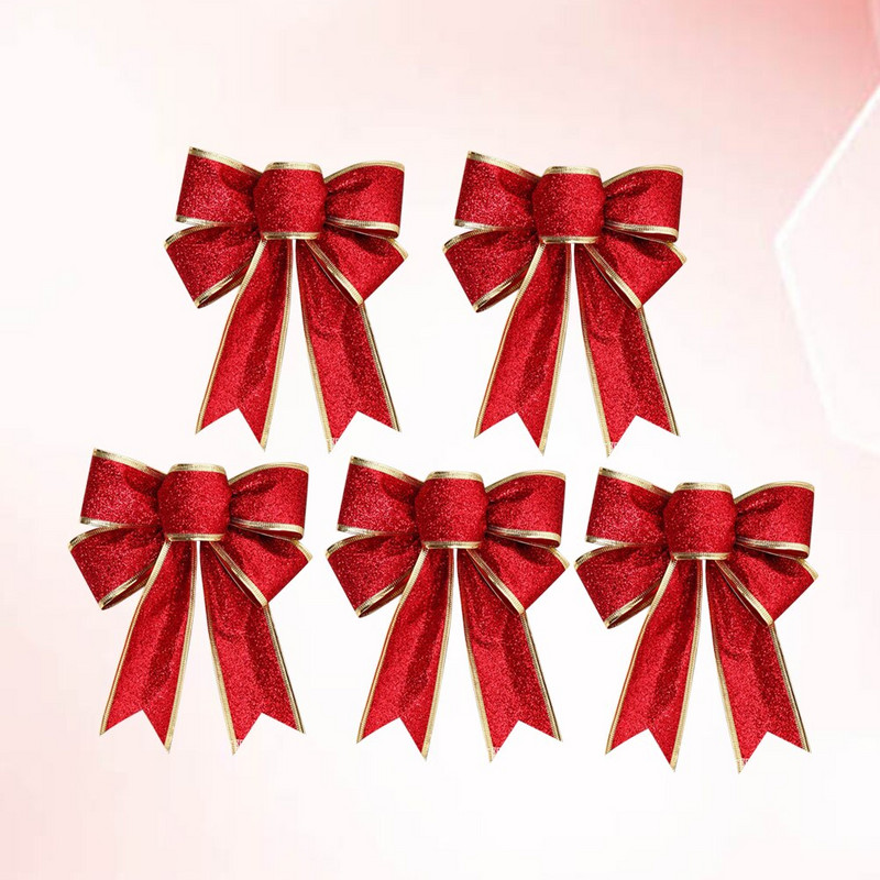 Božićne mašne Treebow Vrpca Crveni ukrasni ukrasi Vijenac čvor Poklon Vijenci od kostrijeti Cvijeće diy Veliki vijenci s mašnama na vrhu