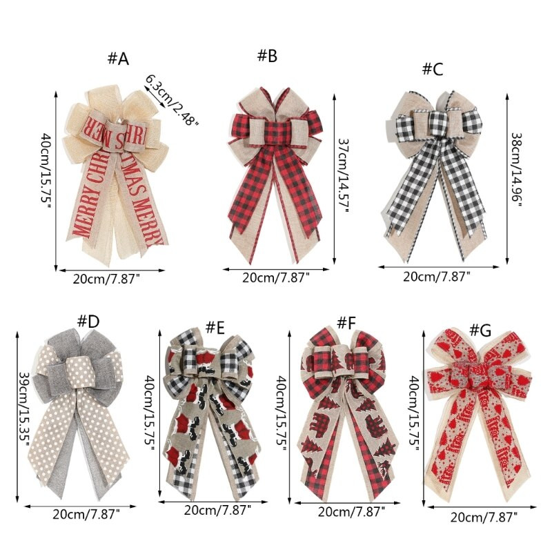 Χριστουγεννιάτικο Δέντρο Toppers Μεγάλος φιόγκος για Στεφάνια Δέντρου Home Holiday Party DIY 2022 Νέο