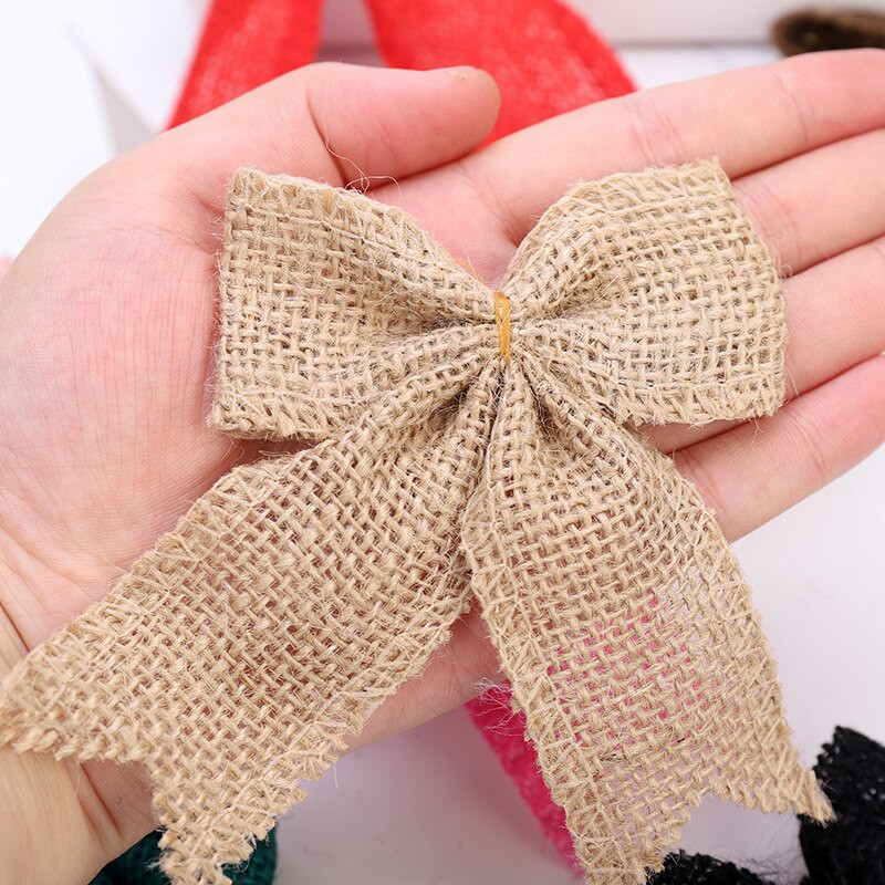 2 buc. Arce de țesătură din panglică de iută de epocă, accesorii pentru petrecerea de nuntă, decorare manuală, arc de culoare, artizanat, decorațiuni pentru casă