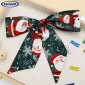 Jõulud moe trükkimine Lint Bow Daami peakate Scrunchie hobusesaba hoidja Lips Naiste siidsallid Juuksepael