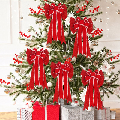Λινό Χριστουγεννιάτικο Διακοσμητικό Φιόγκο Διακόσμηση Χριστουγεννιάτικου Δέντρου Πρωτοχρονιάτικα Διακοσμητικά Χειροποίητα Δώρα Φιόγκοι