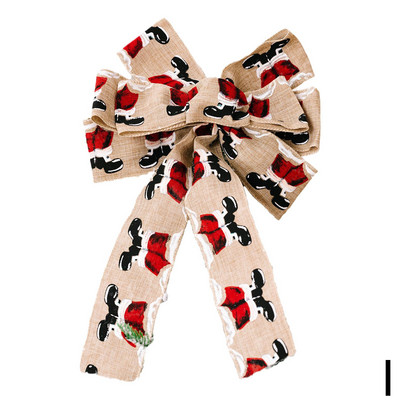 Velika crvena božićna mašna Ukras za božićno drvce Novogodišnji božićni vijenac Mašna Lanena mašna Božićno drvce Mašna 25CM