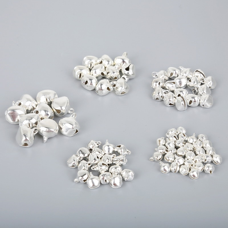 50-300gab (6mm/8mm/10mm/12mm/14mm) Sudraba zvaniņi Dzelzs piekariņi Ziemassvētku eglīšu rotājumi Ziemassvētku rotājumi