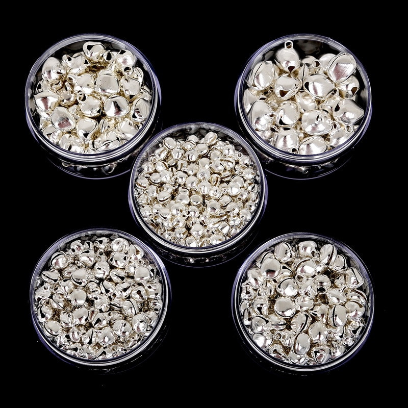 50-300gab (6mm/8mm/10mm/12mm/14mm) Sudraba zvaniņi Dzelzs piekariņi Ziemassvētku eglīšu rotājumi Ziemassvētku rotājumi