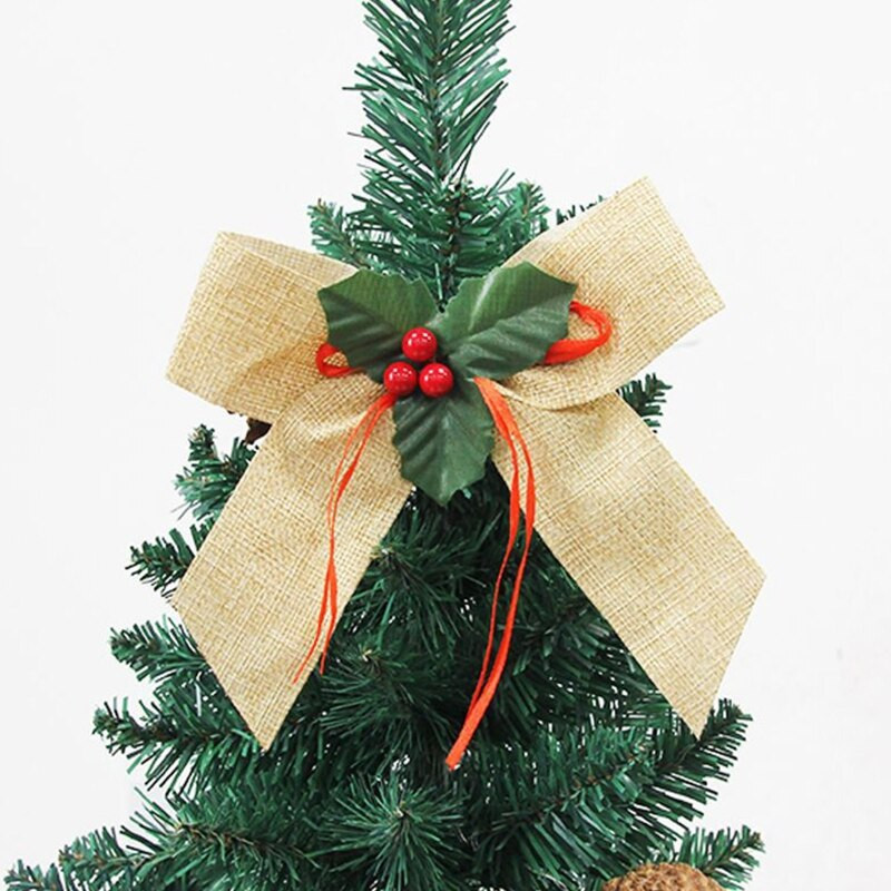 Коледен бантик 6 бр./компл. Червени бантикове Парти фонова декорация