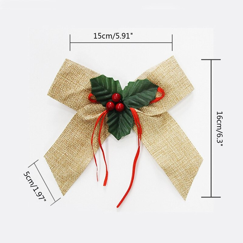 Коледен бантик 6 бр./компл. Червени бантикове Парти фонова декорация