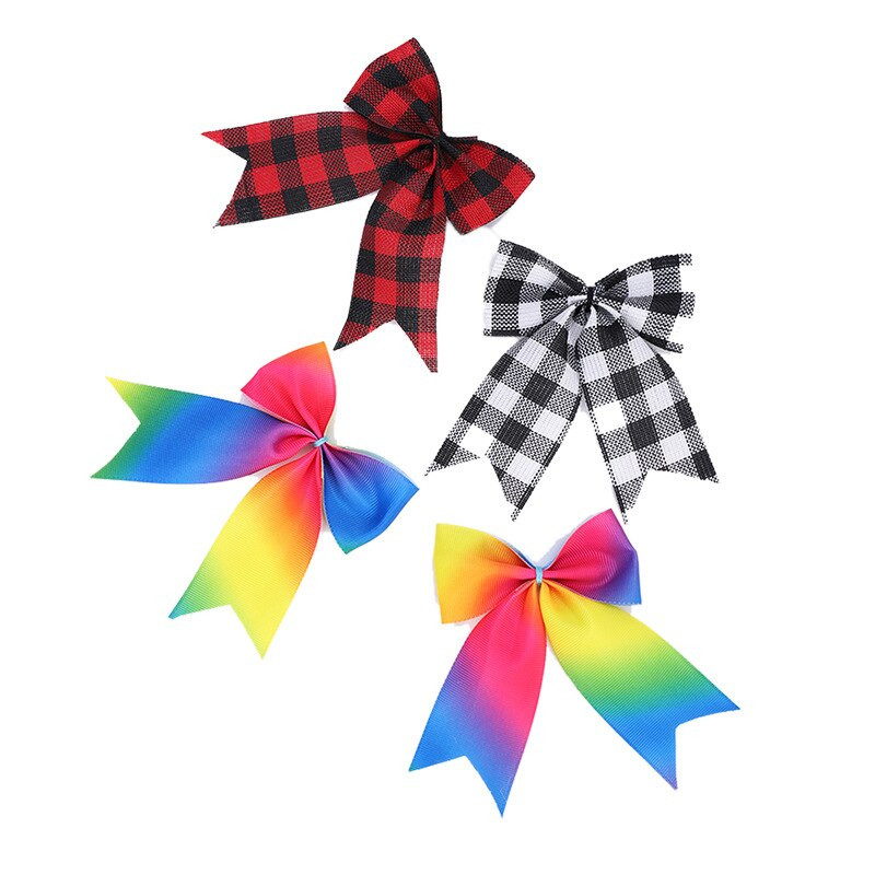 2 kom 8x11 cm božićni karirani vijenci s mašnama Ukrasi za božićno drvce s kariranim mašnama za božićno drvce Ukrasi za zabave