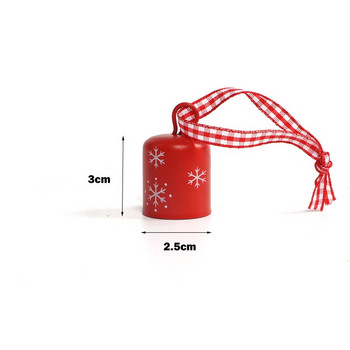 Коледна украса 12 бр. Червена цилиндрична камбанка 25 mm Коледна снежинка Малка камбанка Дърво висящ декор за дома Коледа Направи си