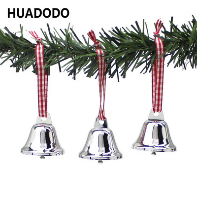 HUADODO 6 τμχ Sliver Jingle Bells Χριστουγεννιάτικα μενταγιόν καμπάνα Στολίδι για Χριστουγεννιάτικα στολίδια Πρωτοχρονιάτικο πάρτι Παιδικά παιχνίδια