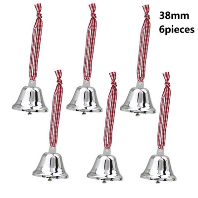 HUADODO 6 tk Sliver Single Bells Jõulukell Ripatsid Jõulukaunistused Uusaasta Peo Laste Mänguasjad