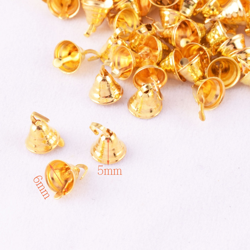 200 komada Sićušna Liberty Bells Jingle Bells Mini Viseće zvono Zlatno zvono za vrata za vjenčanje Cat Wind Chimes Christmas Hallowmas DIY 6 mm