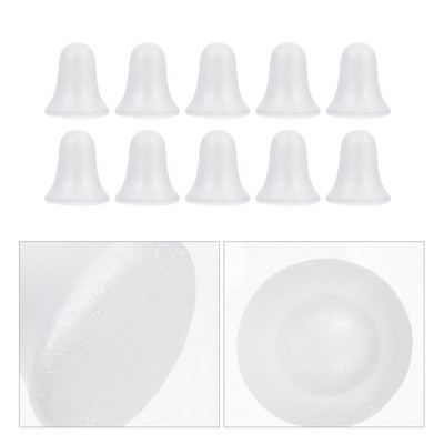 10vnt balti putų polistirolo kamuoliukai kalėdiniai varpeliai polistireno rutuliai amatų projektams Kalėdų vakarėlio dekoravimo reikmenys 9cm