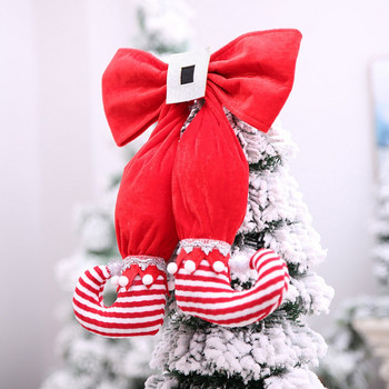 Прекрасни сладки класически чорапи Завеси Коледни лъкове Украси за коледно дърво Висящ орнамент Navidad 2022 Лък #58