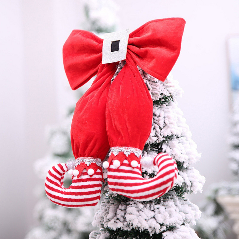 Prekrasne slatke klasične čarape Vješalice Božićne mašne Ukrasi za božićno drvce Viseći ukras Navidad 2022 Mašna #58