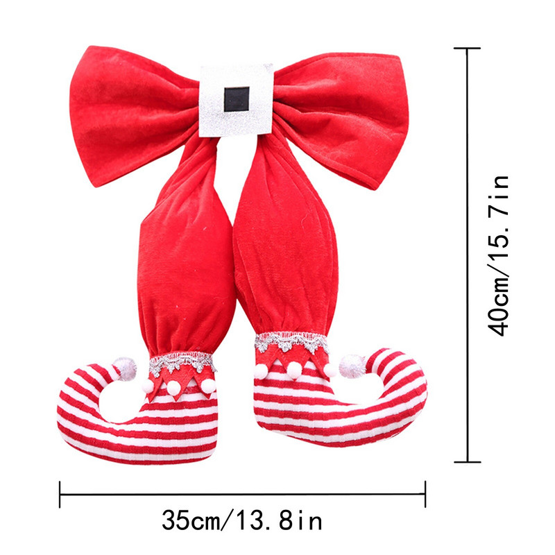 Prekrasne slatke klasične čarape Vješalice Božićne mašne Ukrasi za božićno drvce Viseći ukras Navidad 2022 Mašna #58