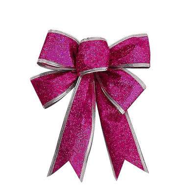 2023. gada Ziemassvētku rotājums ar lenti, liela lina loka, Ziemassvētku eglītes piekarināma rota, Ziemassvētku ballītes mājas rotājumi