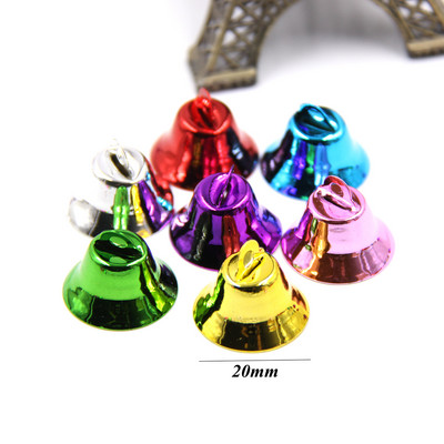 20 БР. Цветни метални звънчета Малки разхлабени мъниста Фестивална парти украса/Декорации за коледно дърво/Направи си сам аксесоари за занаяти