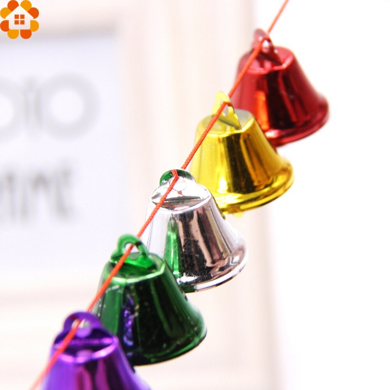 20 БР. Цветни метални звънчета Малки разхлабени мъниста Фестивална парти украса/Декорации за коледно дърво/Направи си сам аксесоари за занаяти