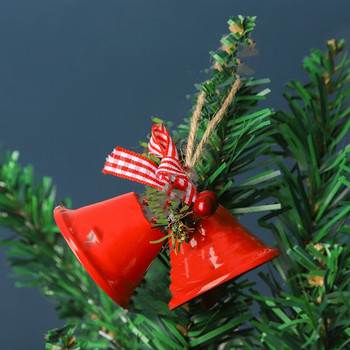 Коледни метални висулки с камбанки с бантик Xmas Metal Open Jingle Bell Коледно дърво Аксесоари Висящи орнаменти Нова година 2023