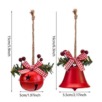 Коледни метални висулки с камбанки с бантик Xmas Metal Open Jingle Bell Коледно дърво Аксесоари Висящи орнаменти Нова година 2023