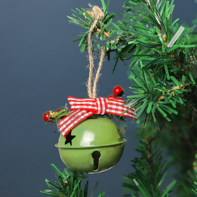 Pandantive clopoței din metal de Crăciun cu fundă de Crăciun din metal deschis Jingle Bell Accesorii pentru brad de Crăciun Ornamente agățate Anul Nou 2023