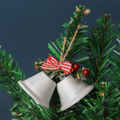 Pandantive clopoței din metal de Crăciun cu fundă de Crăciun din metal deschis Jingle Bell Accesorii pentru brad de Crăciun Ornamente agățate Anul Nou 2023
